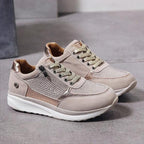Women’s Lace-Up Sneakers with Side Zipper