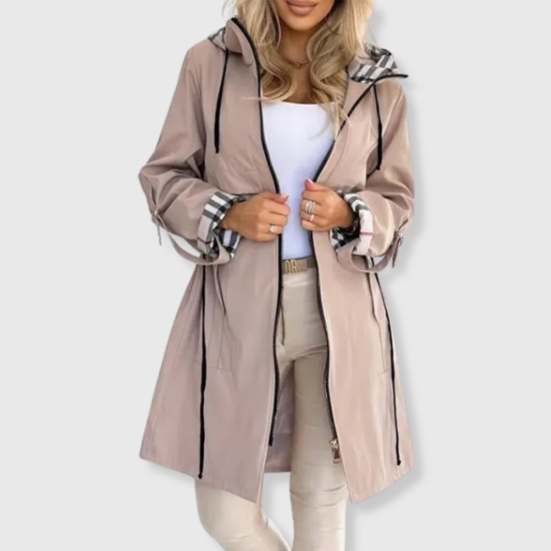Women's Hooded Longline Zip-Front Jacket