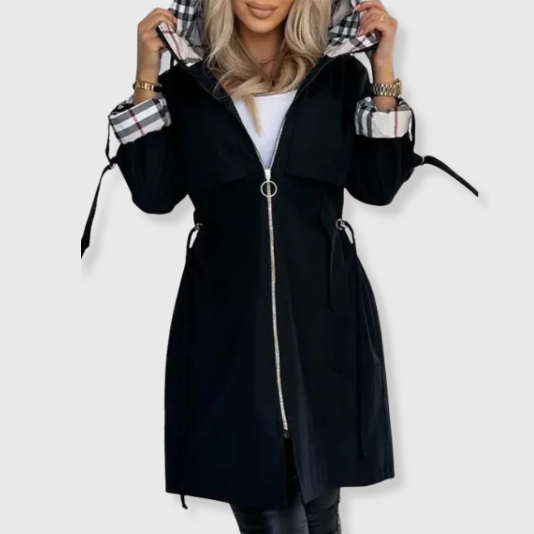 Women's Hooded Longline Zip-Front Jacket