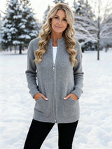 Women's Full-Zip Mock Neck Sweater