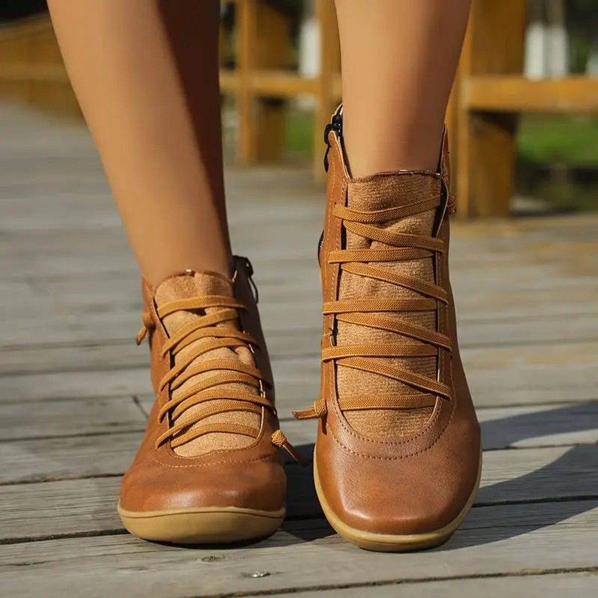 Women’s Lace-Up Side Zip Ankle Boots