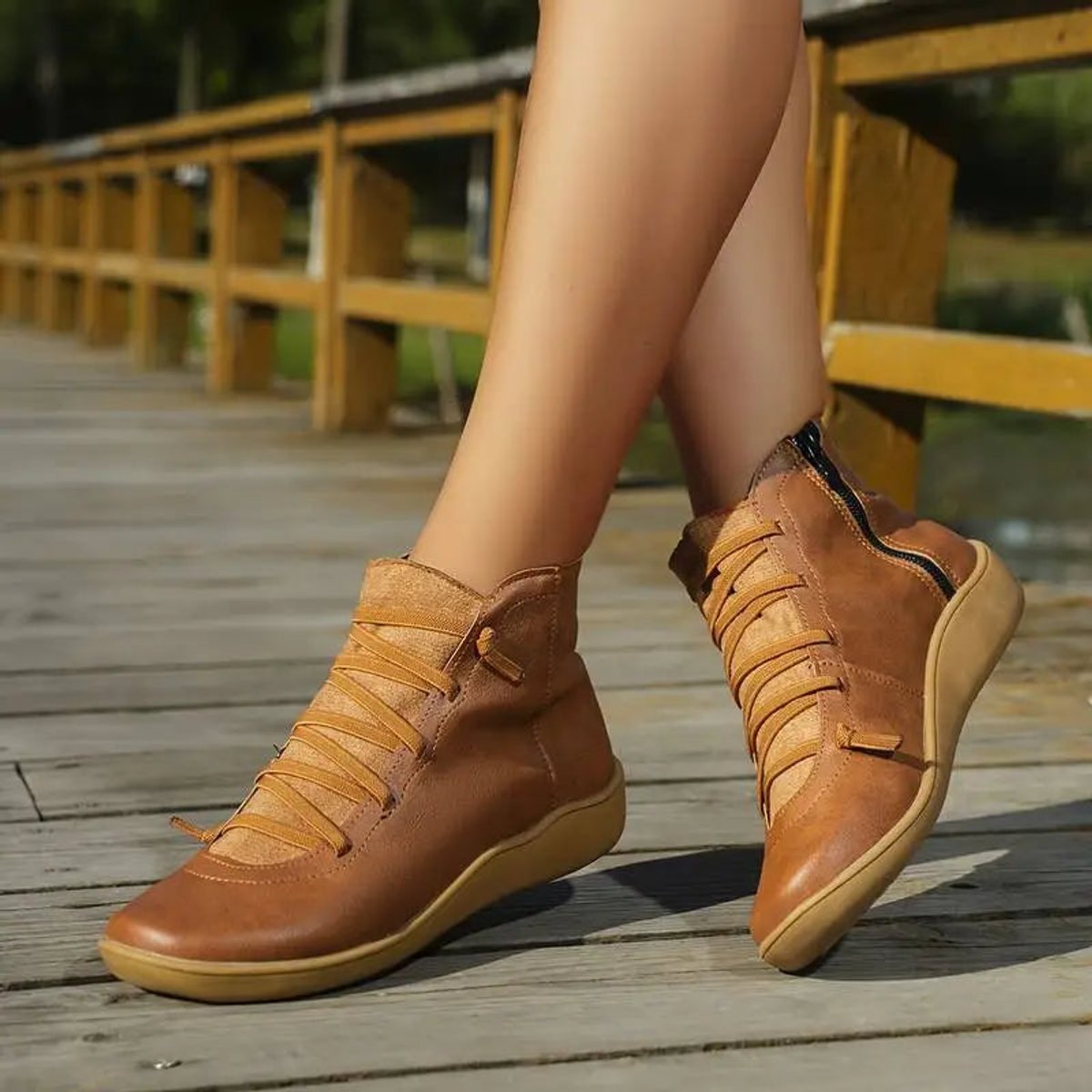 Women’s Lace-Up Side Zip Ankle Boots
