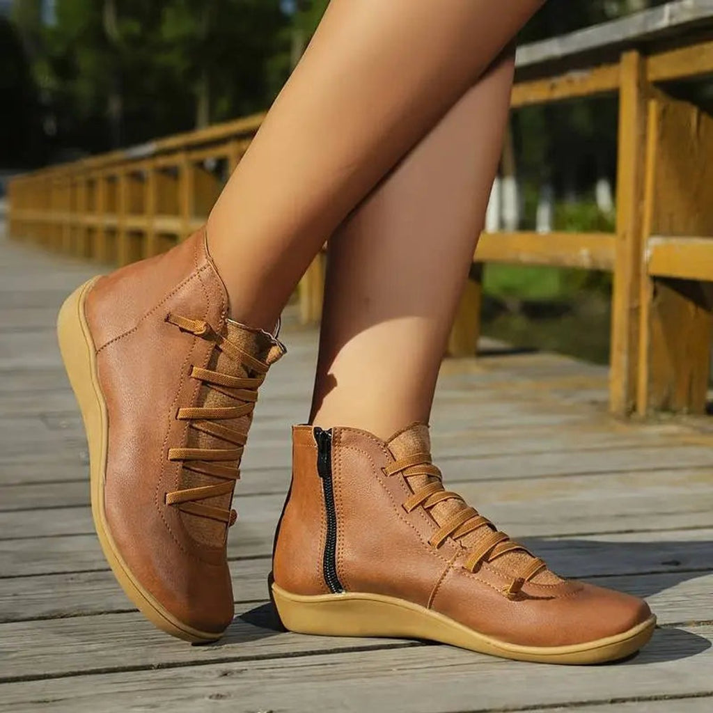 Women’s Lace-Up Side Zip Ankle Boots