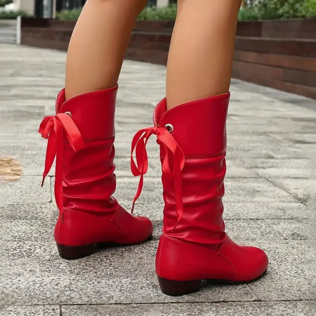 Women’s Slouchy Mid-Calf Block Heel Boots