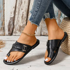 Women’s Adjustable Toe-Loop Flat Sandals