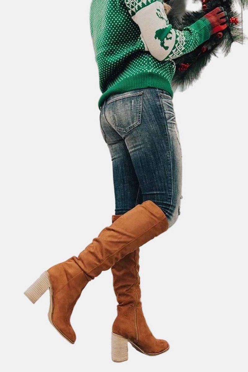 Women’s Knee High Block Heel Boots