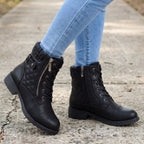 Women's Lace-Up Quilted Ankle Boots
