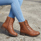 Women's Lace-Up Quilted Ankle Boots