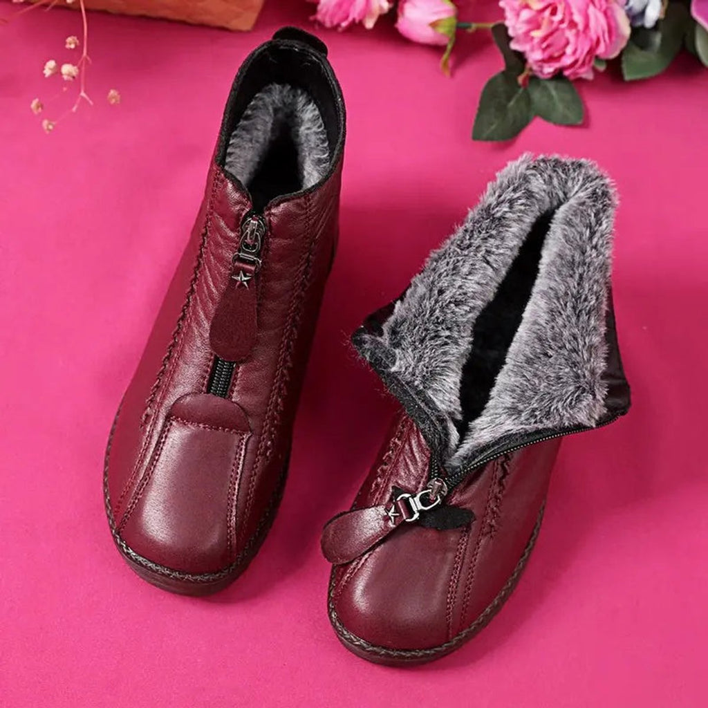 Women’s Textured Front Zip Ankle Boots