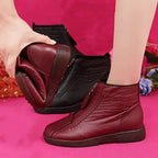 Women’s Textured Front Zip Ankle Boots
