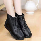 Women’s Textured Front Zip Ankle Boots