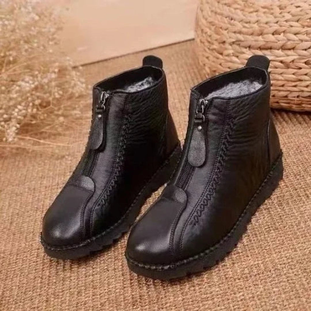 Women’s Textured Front Zip Ankle Boots