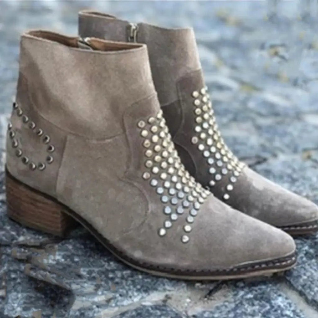 Women’s Studded Pointed Toe Ankle Boots