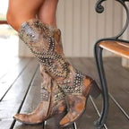 Women's Studded Western Knee-High Boots