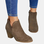 Women’s Block Heel Side Zip Ankle Boots