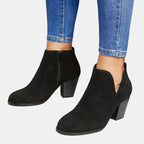 Women’s Block Heel Side Zip Ankle Boots