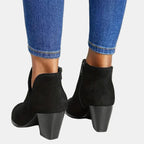 Women’s Block Heel Side Zip Ankle Boots