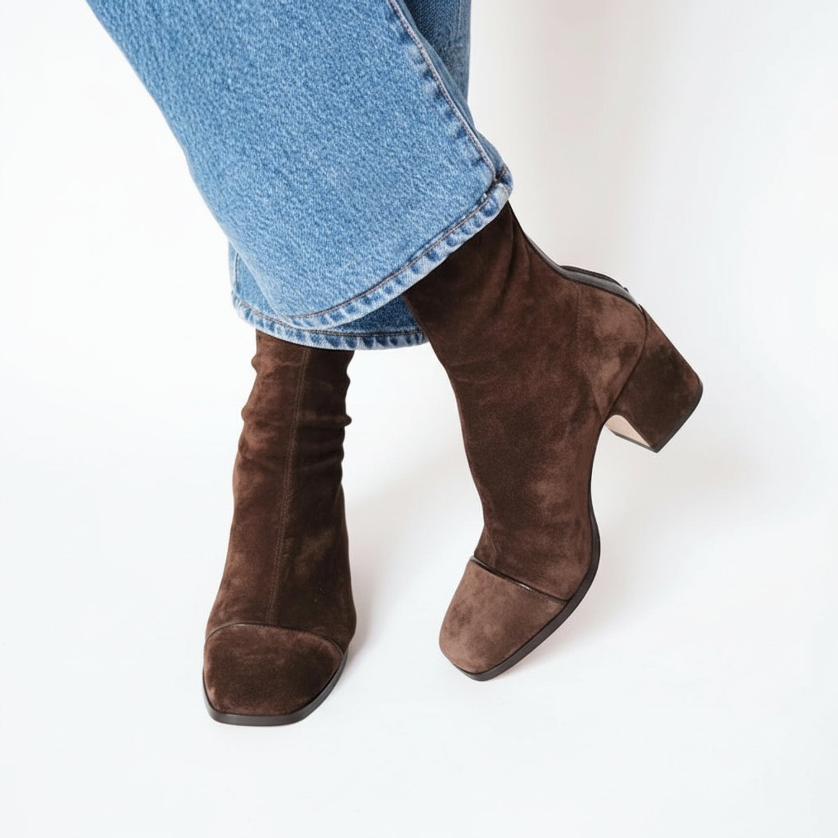 Women’s Square Toe Block Heel Ankle Boots