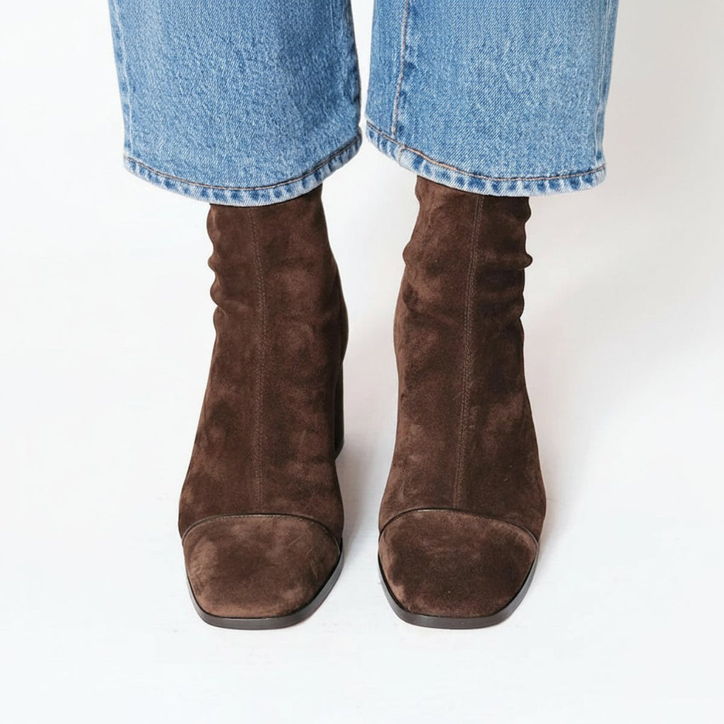 Women’s Square Toe Block Heel Ankle Boots