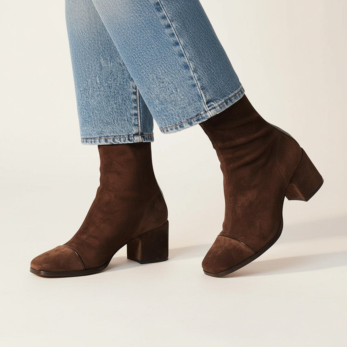 Women’s Square Toe Block Heel Ankle Boots