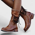 Women's Lace-Up Low Heel Ankle Boots