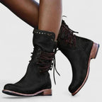 Women's Lace-Up Low Heel Ankle Boots