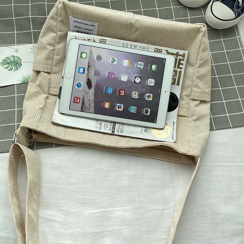 Women’s Large Capacity Corduroy Shoulder Bag