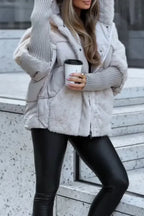 Women’s Mixed-Texture Hooded Puffer Jacket