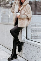 Women’s Mixed-Texture Hooded Puffer Jacket