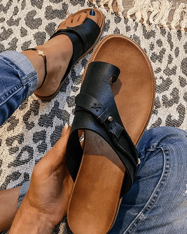 Women's Toe Loop Flat Sandals
