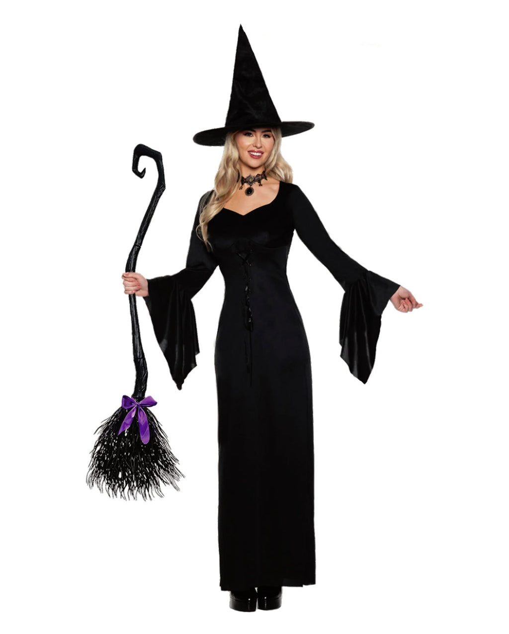 Women's Witch Costume With Pointed Hat