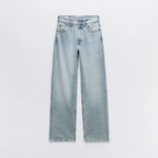 Women’s Distressed Patchwork Wide-Leg Jeans