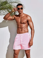 Men's Striped Drawstring Swim Shorts