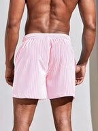 Men's Striped Drawstring Swim Shorts